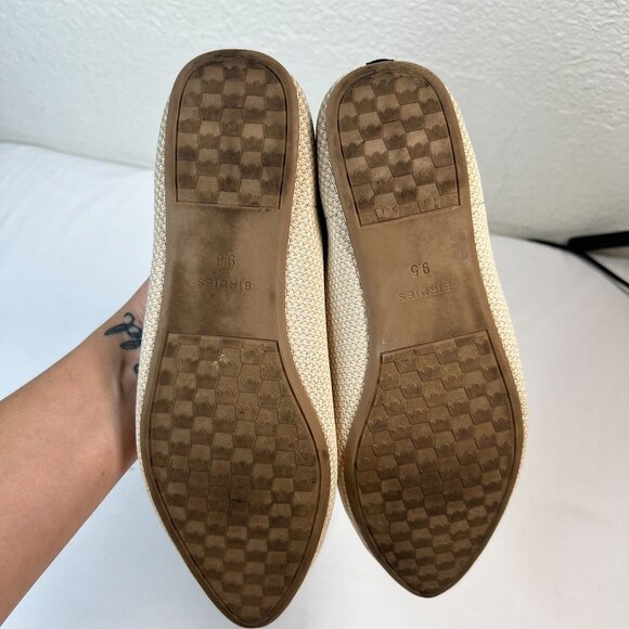 Birdies The Blackbird Pointed Toe Flats Woven Slip On Loafer Eggshell Navy 9.5 - Picture 14 of 15